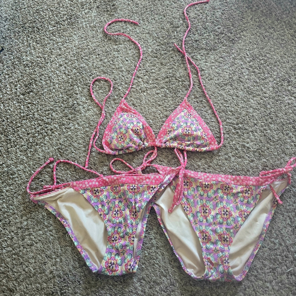 Victorias Secret Colorful Floral Bikini Set
